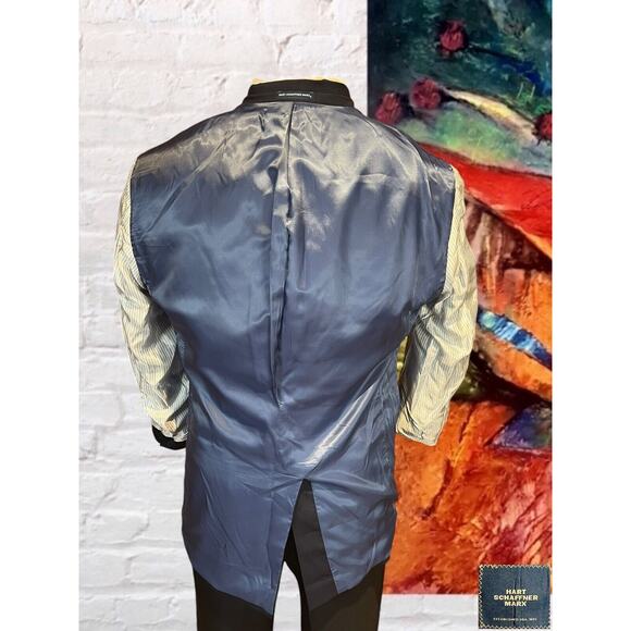 Hart Schaffner Marx 42R Basic Navy Blue Blazer Sport Coat Suit Jacket - Picture 8 of 15